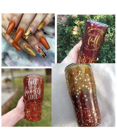 Holographic Fall Maple Leaf Glitter Sequins for Nail Art - Red, Yellow, Orange 3D Metallic Design - Buy Online on SooperMarket.com