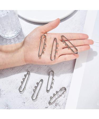 LiQunSweet 10 Pcs Iron 3-Hole Metal Brooch Safety Pins - Platinum 52mm (2 Inch) for Garment and Jewelry Making - Buy Online on SooperMarket.com