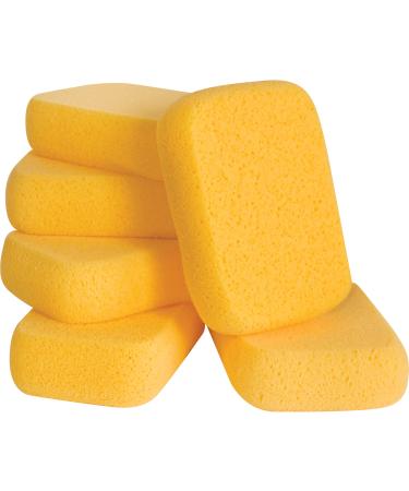 QEP 70005Q-6D 7.5 Inch x 5.5 Inch x 1.875 Inch Grouting, Cleaning and Washing Sponge, X-Large, 6-Pack, 6 Pack, Yellow, 6 Count