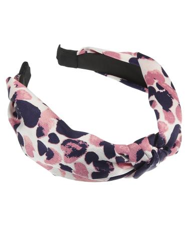 VOCOSTE Leopard Headband Top Knot Cheetah Print Headband for Women Pink