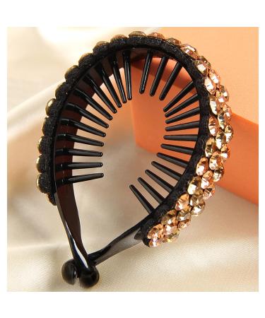 Ponytail Hair Clips - 4 Pcs Gradient Rhinestone Hair Styling Claws in White Purple Champagne Gold | Large Glittering Hair Pins Accessories for Women and Girls - Buy Online on SooperMarket.com