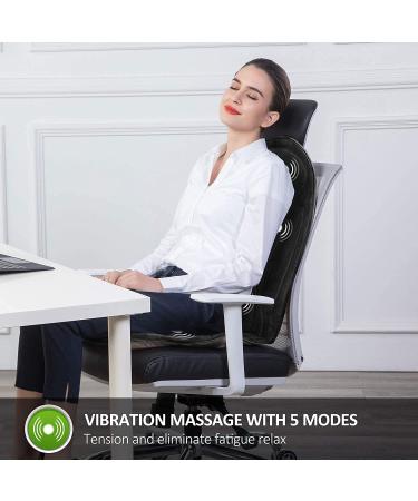 Snailax Memory Foam Massage Seat Cushion with Heat - 6 Vibration Nodes, 2 Heat Levels - Office & Home Chair Pad in Black - Buy Online on SooperMarket.com