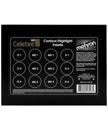 Mehron Celebre Pro-HD Cream Contour & Highlight Palette - 12 Colors - Buy Online on SooperMarket.com