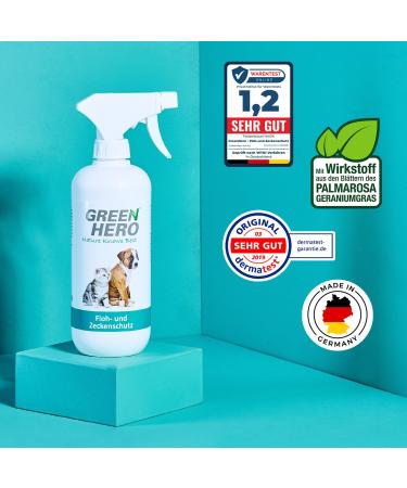Greenhero Flea & Tick Protection Spray 500ml - Effective Remedy for Dogs & Cats | Fast Acting Flea & Tick Solution - Buy Online on SooperMarket.com