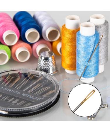Sewing Kit for Adults and Kids - Beginner-friendly Sewing Supplies with 24 Color Threads, Needles, Scissors, Thimble, and Clips - Perfect for Travel, Family, Emergencies, and DIY Projects - M Sewing Kit - Buy Online on SooperMarket.com