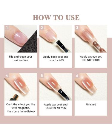 MIZHSE Moonlight Cat Eye Gel Polish 10ml - Magnetic Shimmer Crystal Gel Silver Blue Aurora Manicure Set for DIY Nail Art - Best for Home Salon - Buy Online on SooperMarket.com