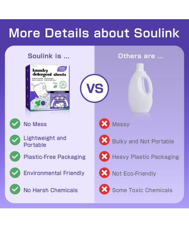 Soulink Lavender Laundry Detergent Sheets - Eco-Friendly Plant-Based Hypoallergenic 240 Loads No Plastic Jug - 240 Count - Buy Online on SooperMarket.com