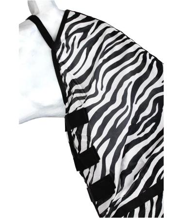 Marengos Zebra Fly Outdoor Ceiling Blanket | Insect Protection | Saddle Cutout & Neck Part | Fine-Meshed Design | Black & White | 125 cm - Buy Online on SooperMarket.com