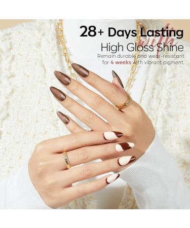 Modelones Gel Nail Kit - 28 Colors Nude Brown Pink Red Soak Off Gel Polish Set with Lamp Starter Kit | No Wipe Base & Top Coat | DIY Nail Curing Gift for Women - Buy Online on SooperMarket.com