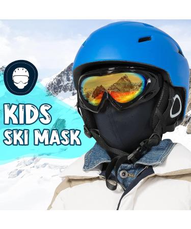 Kids Balaclava Ski Mask - Breathable Holes, Windproof Winter Fleece Neck Warmer - Boys Girls Black - Buy Online on SooperMarket.com