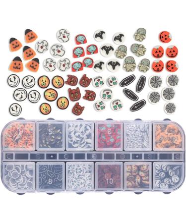12 Grids Halloween Soft Pottery Pieces 3D Nail Stickers Nail Decals Nail Sequins For Nail Decoration Crafting - Buy Online on SooperMarket.com