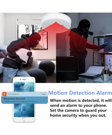 TANGMI Hidden Camera Smoke Detector Wireless WiFi Camera with Video 1080P HD Small Camera with Night Vision and Motion Detection Indoor Camera for Home Security - Buy Online on SooperMarket.com