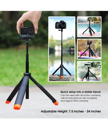 SOONSUN 4-in-1 Floating Selfie Stick for GoPro, DJI OSMO, AKASO, Insta360 - Red | Floating Handle, Extendable Monopod, Hand Grip, Tripod Stand - Buy Online on SooperMarket.com