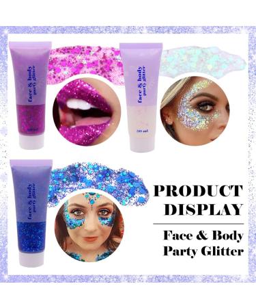 Mermaid Sequins Holographic Face Glitter Gel - Festival Makeup for Face, Body, and Hair - Buy Online on SooperMarket.com
