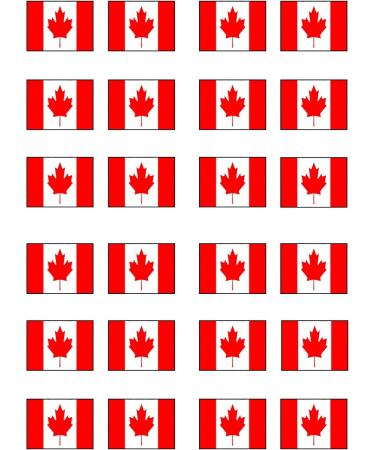 24 Canadian Flag Canada Flag Edible PREMIUM THICKNESS SWEETENED VANILLA Wafer Rice Paper Cupcake Toppers/Decorations - Buy Online on SooperMarket.com