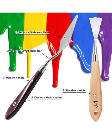 11 Piece Stainless Steel Spatula Palette Knife Set - Professional Painting Knives for Color Mixing, Cake Decorating, and Canvas Acrylic Art - Buy Online on SooperMarket.com