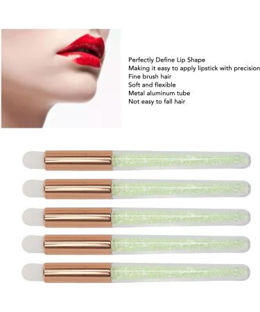 5pcs Lip Brush Round Tip Rhinestones Handle Soft Hair Makeup Brush for Lipstick Lip Gloss Lip Smudge Brush Professional Lip Makeup Brush - Buy Online on SooperMarket.com