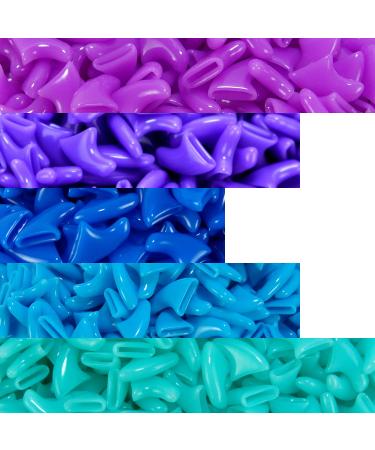 zetpo 100 pcs Cat Nail Caps | Cat Claw Covers | with Adhesives and Applicators Medium Purple, Violet, Blue, Sky Blue, Turquoise