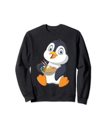 Penguin eating a Japanese Ramen noodle soup Sweatshirt