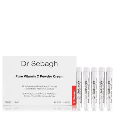 Dr Sebagh Vitamin C Powder Cream CLINICALLY PROVEN RADIANCE - Vitamin C Cream for Face - Skin Brightening Cream for Face Vitamin C - Vitamin C Cream for Dark Spots Eye Face & Acne - 5 x 0.07 Oz.