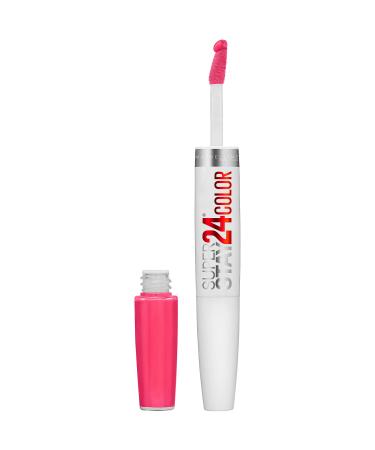 Maybelline Super Stay 24 2-Step Liquid Lipstick Makeup Long Lasting Highly Pigmented Color with Moisturizing Balm Pink Goes On Neon Pink 1 Count