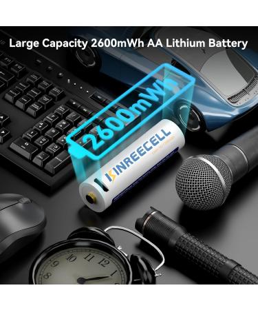 Rechargeable AA Li-Ion Batteries - 2600mWh 1.5V Fast Charging - 4 Pack with USB Cables for Smart Devices & Game Controllers - Buy Online on SooperMarket.com