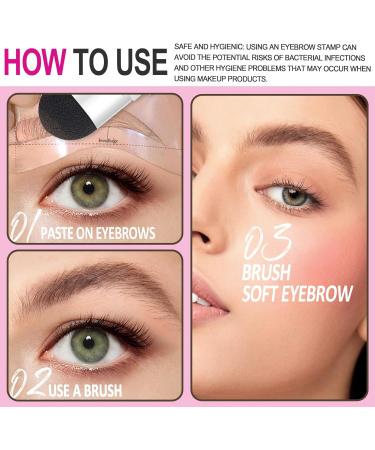 YFulfill Eyebrow Stamp and Eyebrow Stencil Kit for Perfect Eyebrow Makeup Easy-to-Use Waterproof and Natural Look Includes Spoolie and 10pcs Eyebrow Stencils (Brown) - Buy Online on SooperMarket.com