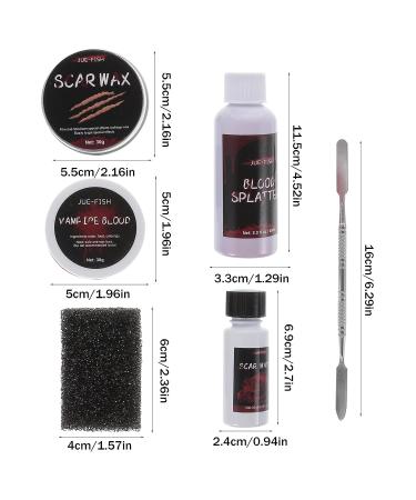 Lurrose 4 PCS Scar Wax Kit special effects makeup kit modeling scar wax halloween makeup blood gel Bloody Gel: Makeup 5.4X2X2CMx4pcs Assorted Colorx4pcs - Buy Online on SooperMarket.com