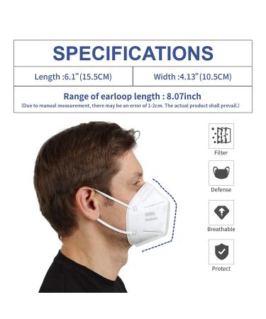 KN95 Face Masks 50 Pack - 10 Colors, Disposable 5-Layer Breathable Dust Mask for Men Women with Elastic Earloop & Nose Bridge Clip - 95% Filter Efficiency - Buy Online on SooperMarket.com