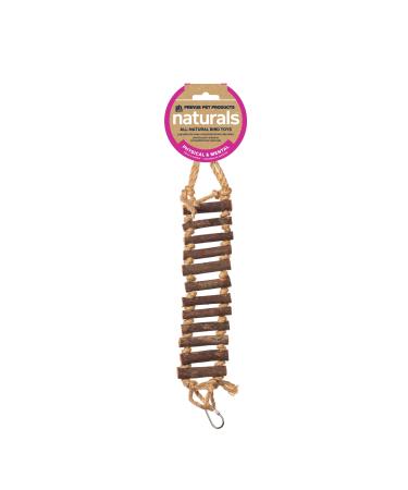 Prevue Pet Products Naturals Rope Ladder Bird Toy, Wood Stairs Climbing Activity Attachment for Birdcage, Earth Tone Brown Original Version