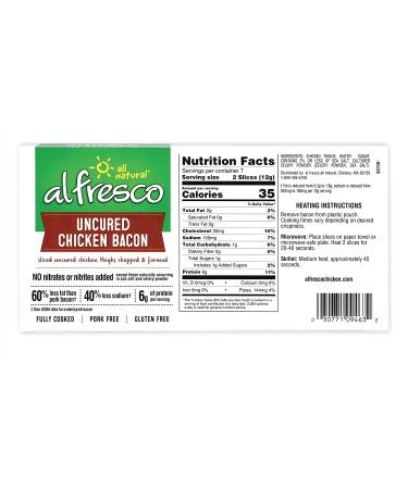 al fresco Fully Cooked Uncured Chicken Bacon 3 oz - Delicious & Convenient Bacon Alternative - Buy Online on SooperMarket.com