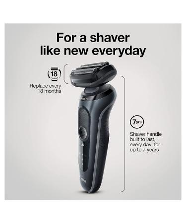 Braun Series 6 6075cc Electric Foil Shaver for Men | Wet & Dry Shave with Beard Trimmer | Clean & Charge SmartCare Center | Rechargeable Waterproof Razor in Black - Includes Leather Travel Case - Buy Online on SooperMarket.com
