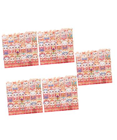 ABOOFAN 90 Pcs 2023 Red Envelope New Year Lunar Hong Bao Red Packets Chinese Red Pockets New Year Hong Bao Chinese New Year Envelope Hong Bao 2023 Cartoon Spring Festival Bag Paper