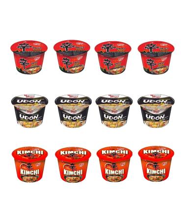 Nong Shim Shin Ramyun Kimchi Udon Noodles Assorted Mixed Flavour (12 Bowls)