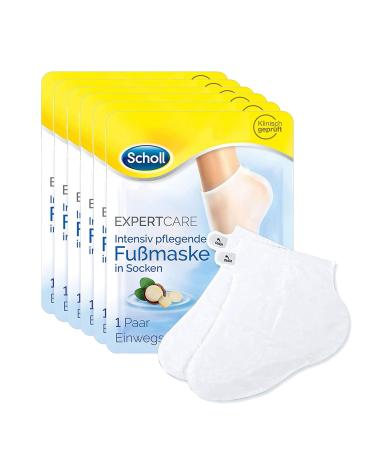 Scholl EC intensive nourishing foot mask macadamia oil moisturising care 6 x 1 pair of disposable socks set of 6