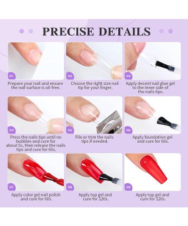 500PCS Saviland Long Coffin Soft Gel Nails Tips Kit - Full Cover False Clear Fake Nail Extension for Manicure Salon & Home DIY - Buy Online on SooperMarket.com
