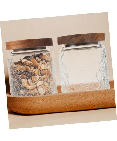 Alipis 2pcs Glass Jar Cereal Container Candy Jar Canisters Household Dried Food Container Household Storage Jar Candy Container Storage Accessory Snack Holder Cereals Wood Tea - Buy Online on SooperMarket.com
