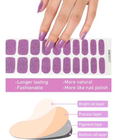 Kalolary Gel Nail Polish Strips Set (Purple) - Semi Cured Waterproof Nail Art Sticker with Nail File - For Women and Girls, UV/LED Lamp Required - Buy Online on SooperMarket.com