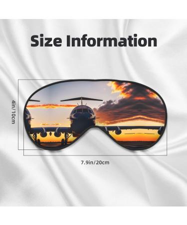 Aircraft Plane at Sunset Print Double-Sided Eye Mask Soft and Light Blocking for Enhancing Sleep Quality - Buy Online on SooperMarket.com