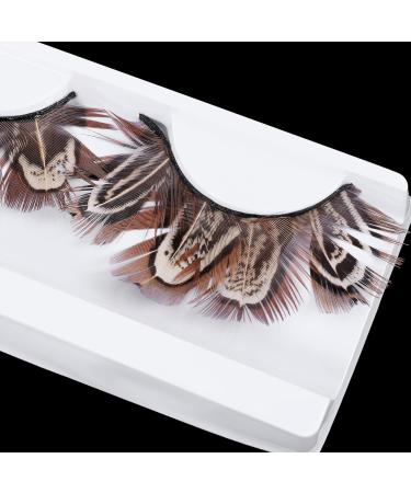 White False Eyelashes for Halloween & Cosplay | Natural Look Anime Makeup | D03-Brown Tiger Print - Buy Online on SooperMarket.com