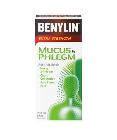 BENYLIN Extra Strength Mucus and Phlegm Syrup Relieves Chest Congestion and Mucus and Phlegm 250mL Mucus & Phlegm Relief 250 ml (Pack of 1)