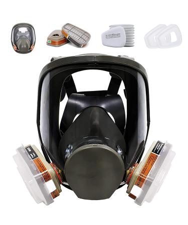 Full Face Respir tor Reusable Gas Cover Organic Vapor Mask and Anti-fog dust-proof Face Cover Full Face Cover Protection for for painting mechanical polishing logging welding and other work protection