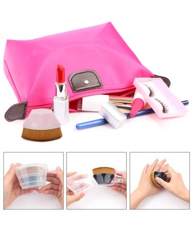 4 Pack Flat Top Travel Kabuki Makeup Brushes with Protective Case - Ideal for Blending Liquid, Cream, or Powder Cosmetics - Easy to Carry Momma Brushes in Black, Blue, and Salmon-pink - Buy Online on SooperMarket.com