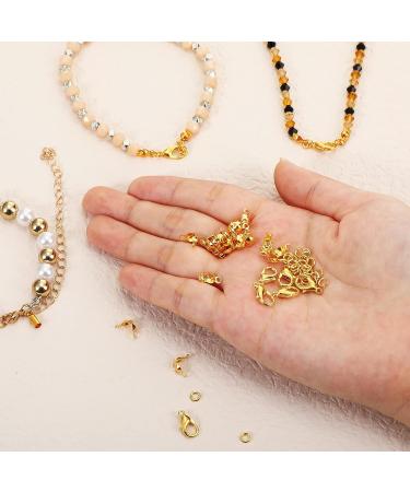 450-Piece Jewelry Making Kit - Bead Tips, Jump Rings, Lobster Clasps for DIY Crafts (Gold) - Buy Online on SooperMarket.com