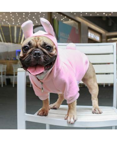 iChoue Bunny Dog Costume for Medium Dogs - Pink, Large | Cute Animal Hoodie for French Bulldog, Pug, Pitbull, Boston Terrier | Easter Christmas Halloween Pet Clothes - Buy Online on SooperMarket.com