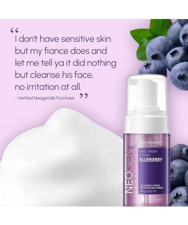 NEOGENLAB DERMALOGY Real Fresh Foam Cleanser Blueberry 5.6 Fl Oz - Hydrating Korean Skin Care - Buy Online on SooperMarket.com