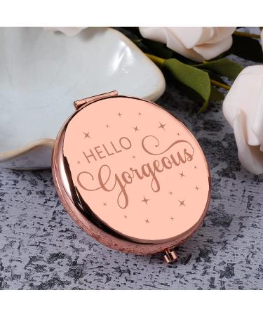 AMBREGRISSUN Rose Gold Makeup Compact Mirror - Perfect Graduation Gift for Women, Sisters, Daughter, Friends - Funny Birthday, Valentine's Day, Christmas Stocking Stuffer - Buy Online on SooperMarket.com