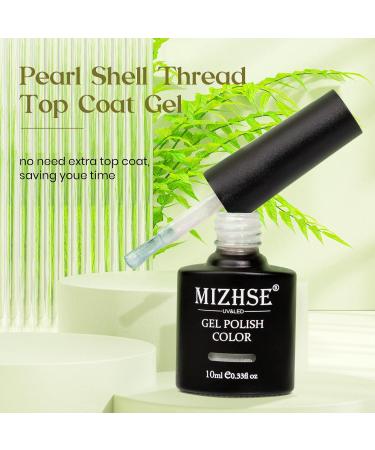 MIZHSE Pearl Top Coat Gel Nail Polish - Mermaid Glitter 2-in-1 Soak Off UV LED Gel for DIY & Salon Use (10ml - Buy Online on SooperMarket.com