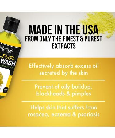 Sulfur Face Wash for Acne - All Natural Facial Cleanser with Lemongrass Oil - 4oz Mattifying Cleanser for Oily Skin - Made in USA - Buy Online on SooperMarket.com