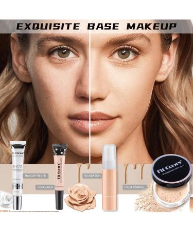 All in one Makeup Set Full Makeup Kit with Makeup Bag Portable 40Color Eyeshadow Palette Face Primer Foundation Make up Concealer Eyeliner Stamp Mascara Lip Gloss Make-up Set Travel - Buy Online on SooperMarket.com